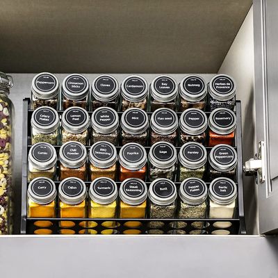 4 слоя проволока Железная сетка Специи Jar Rack для кухонной организации Rack Размер 30 * 9,8 * 23,3 см