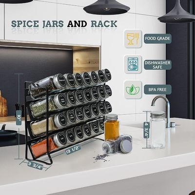 4 слоя проволока Железная сетка Специи Jar Rack для кухонной организации Rack Размер 30 * 9,8 * 23,3 см
