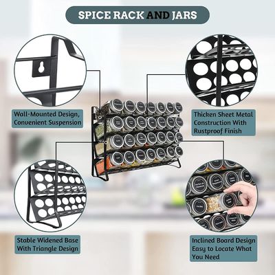 4 слоя проволока Железная сетка Специи Jar Rack для кухонной организации Rack Размер 30 * 9,8 * 23,3 см