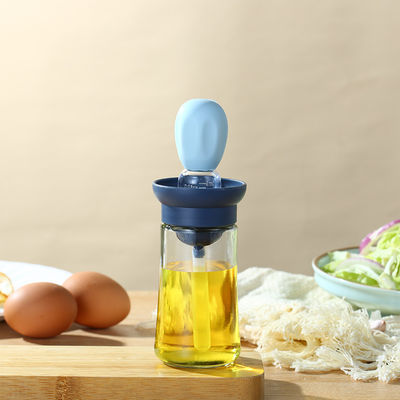 Устойчивая бутылка для распределиния кухонного масла с шкалой и силиконовой щеткой для гриля для дома