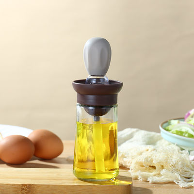Устойчивая бутылка для распределиния кухонного масла с шкалой и силиконовой щеткой для гриля для дома