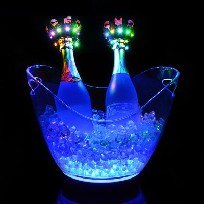 Партийный клуб отель акриловый пластиковый контейнер для напитков Custom Logo Led Acrylic Ice Bucket