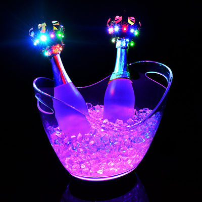 Партийный клуб отель акриловый пластиковый контейнер для напитков Custom Logo Led Acrylic Ice Bucket