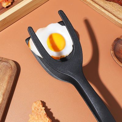 2 в 1 шпатулы Тонг для кулинарного инструмента Черное яйцо Флипер Тонг блины Рыба Французский тост