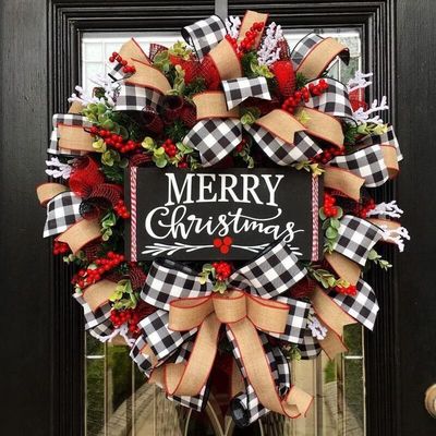 Круглый венок XMAS для входной двери венок с индивидуальным логотипом