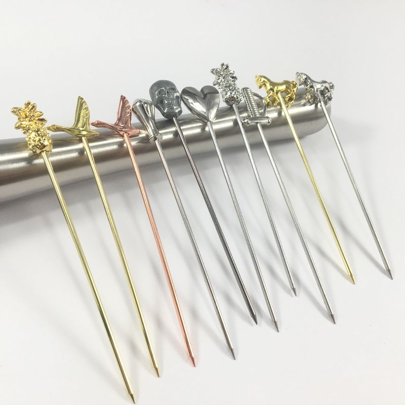 304 нержавеющая сталь коктейль штифты Swizzle Stick для многоразового использования небольшие весла Custom штифты